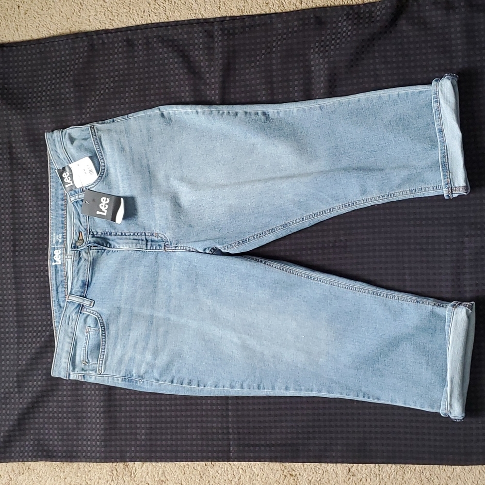 Lee, midrise capris, regular fit, ultramarine, size 20M, jean, denim